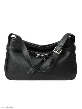 Vegan Leather Hobo Shoulder Bag Adjustable Wide Strap Lightweight